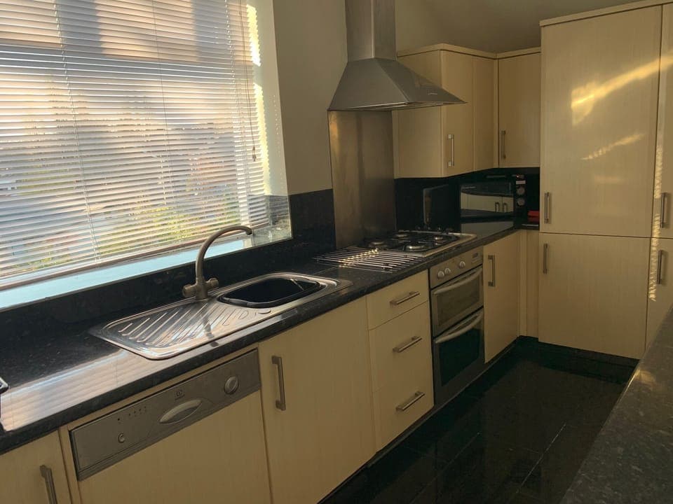 The kitchen has everything a large group would need.