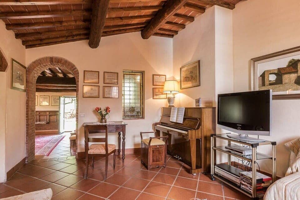 Piano room with comfortable seating