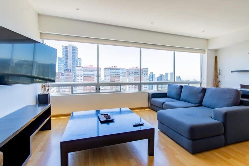 Cozy living room with a TV