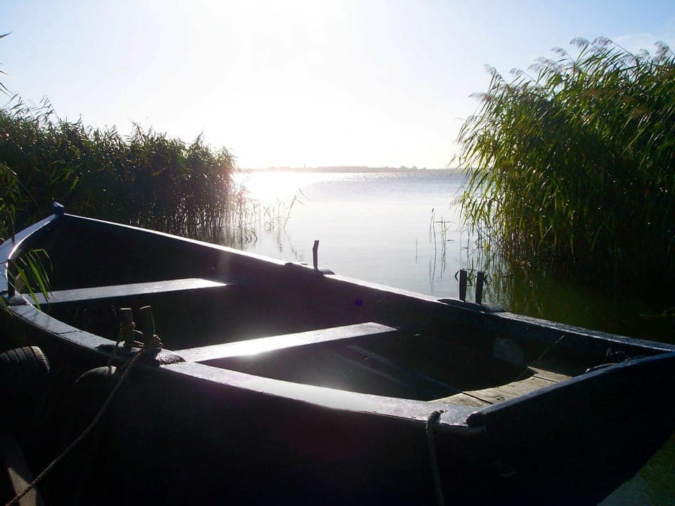 Water, Sky, Plant Community, Body Of Water, Sunlight, Lake, Boats And Boating--Equipment And Supplies, Grass, Watercourse, Wood