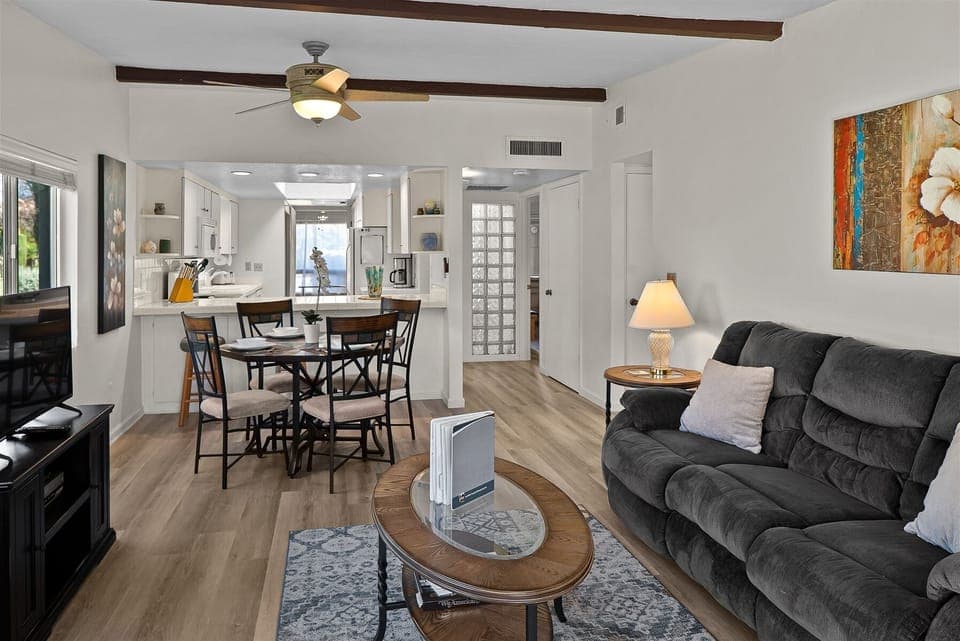 Living, dining and kitchen