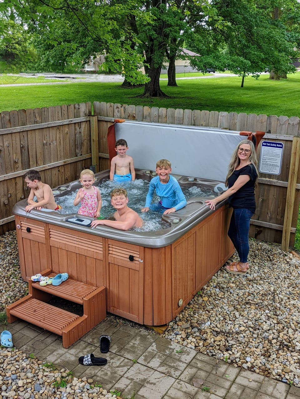 New this year! A hot tub for your enjoyment!