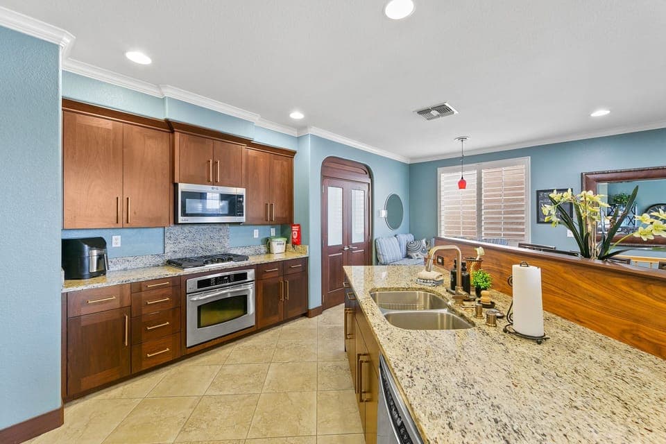 Custom walnut cabinetry