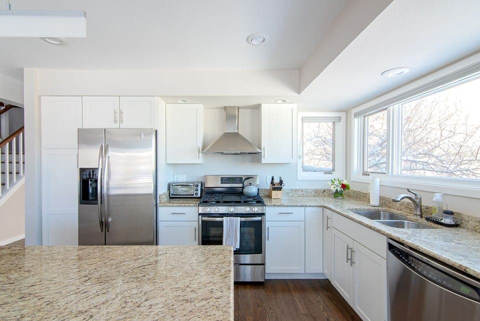 Bright, open kitchen
