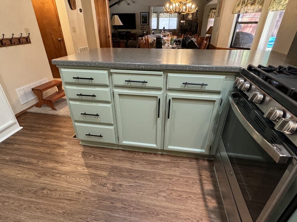 Kitchen open to dining area and great room.