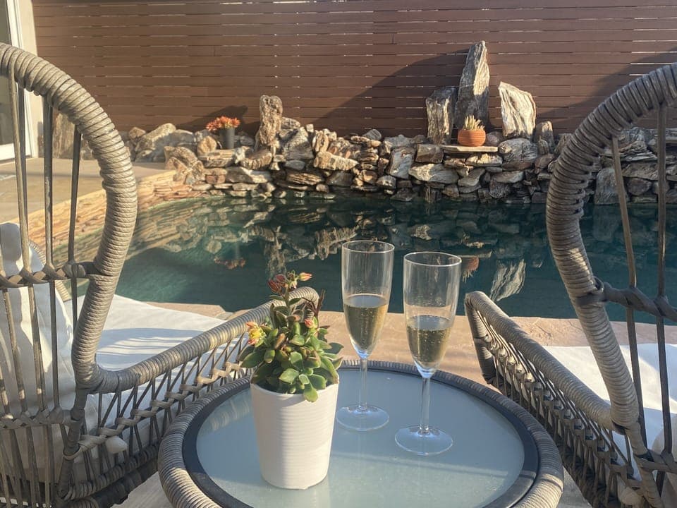 Outdoor patio with private pool