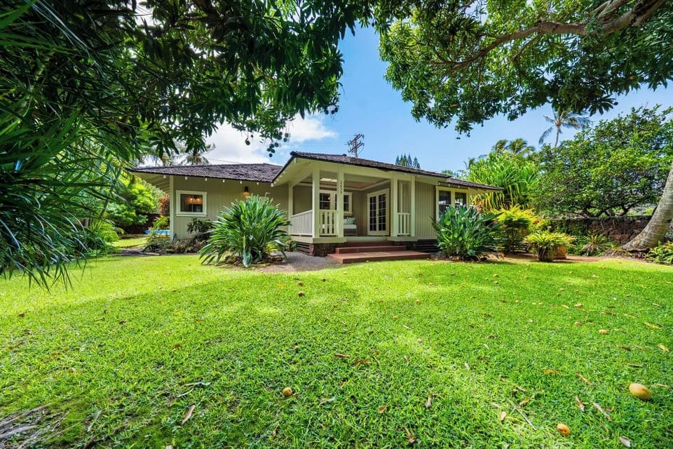 Mango Cottage is located on a quiet street near Baby Beach in Poipu Kauai