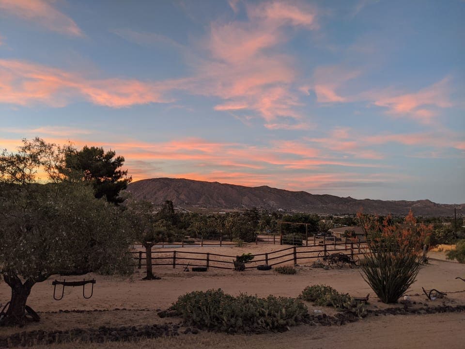 sunset view from the patio 