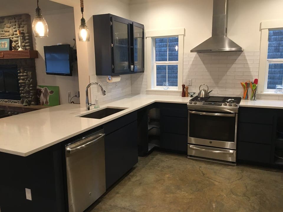 Brand new kitchen with gas range. A cook's delight!