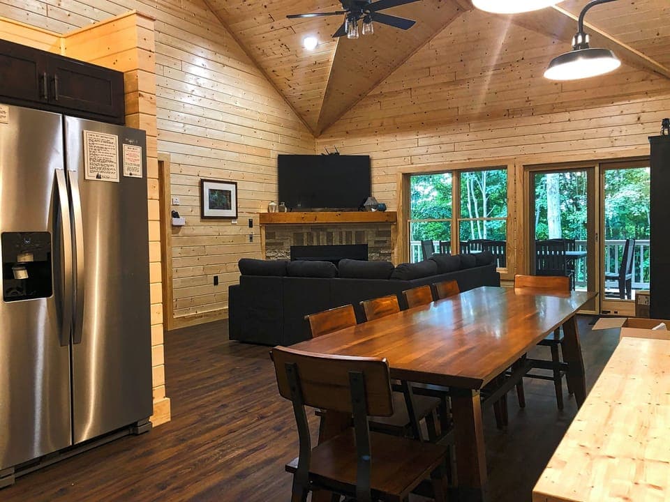 View of dining and living areas