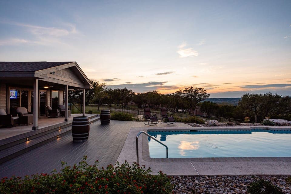 Enjoy sunsets while sipping your favorite beverage from the porch or pool deck.