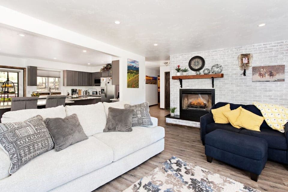 Living room  with gas fireplace