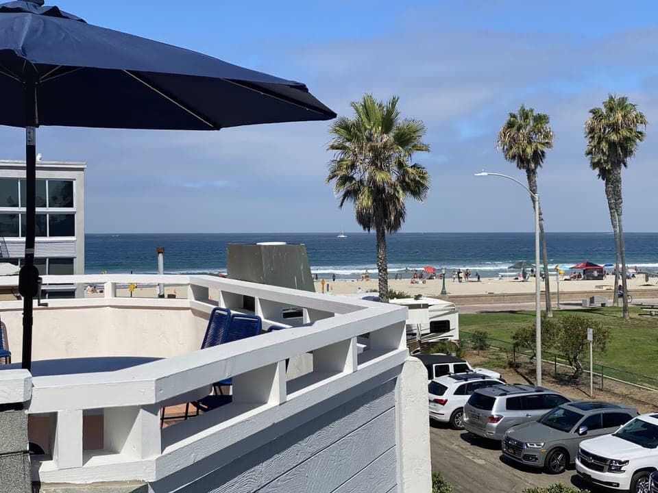 One of two beautiful outdoor dining areas. Enjoy San Diego's great weather!