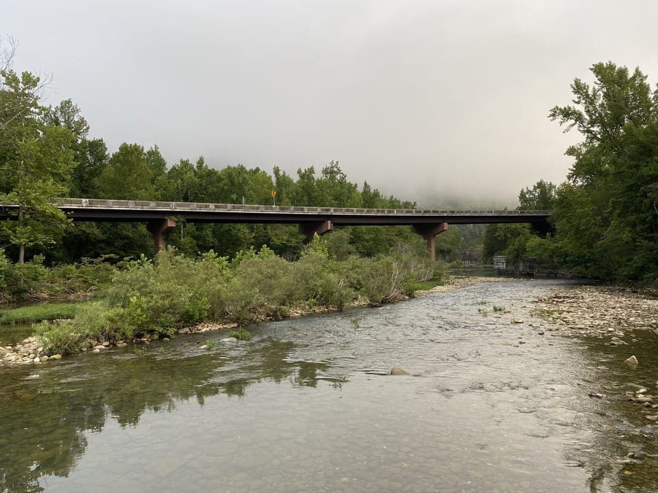 5-8 minutes from Ponca Low-Water Bridge