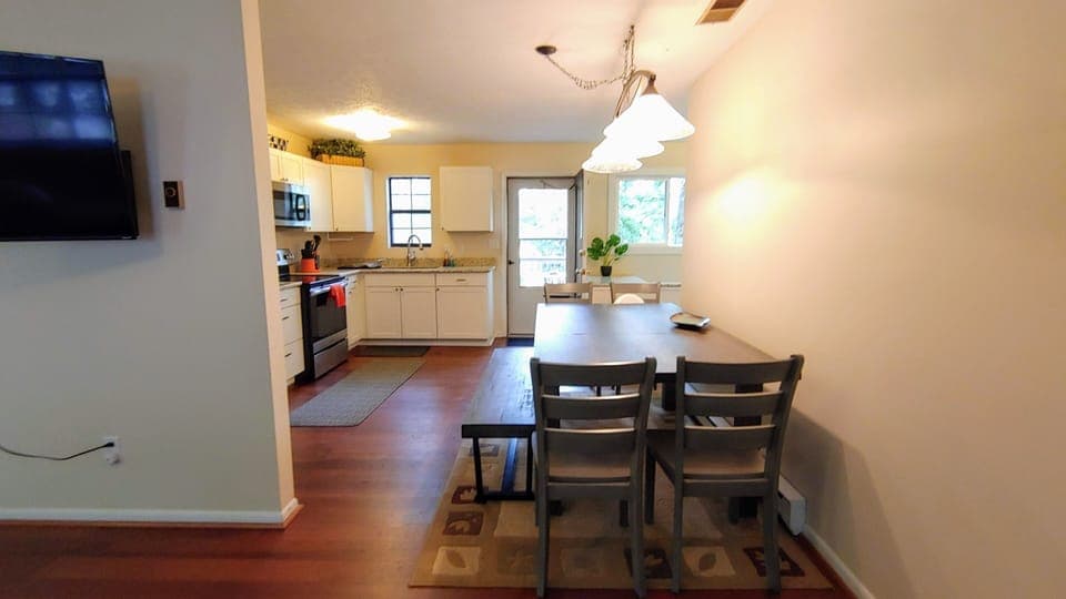 Dining Room, table seats 6-8 people.