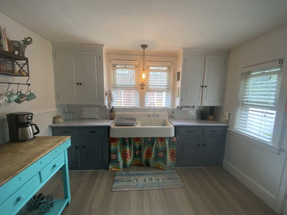 Farm house kitchen with original sink from the 1930s