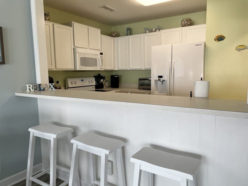 Kids love grabbing a seat at the bar while you cook breakfast. 