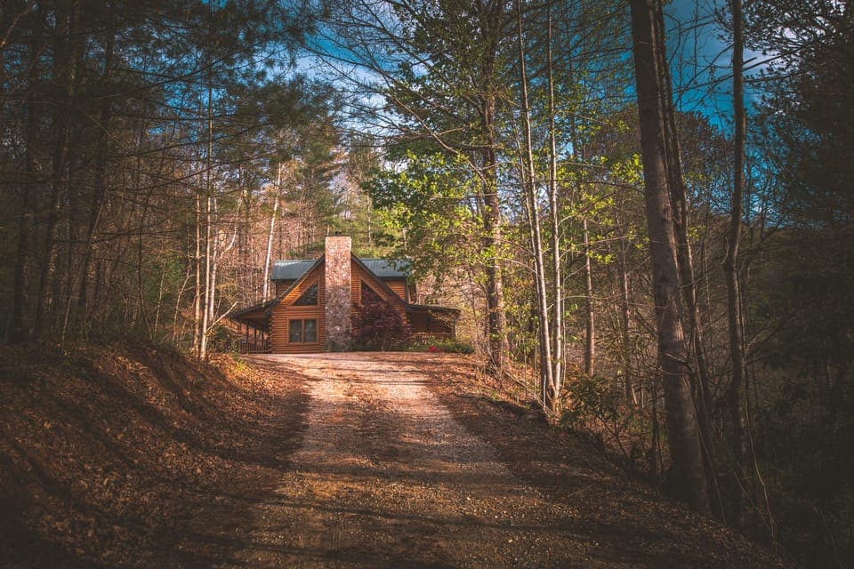 The drive up to our cabin