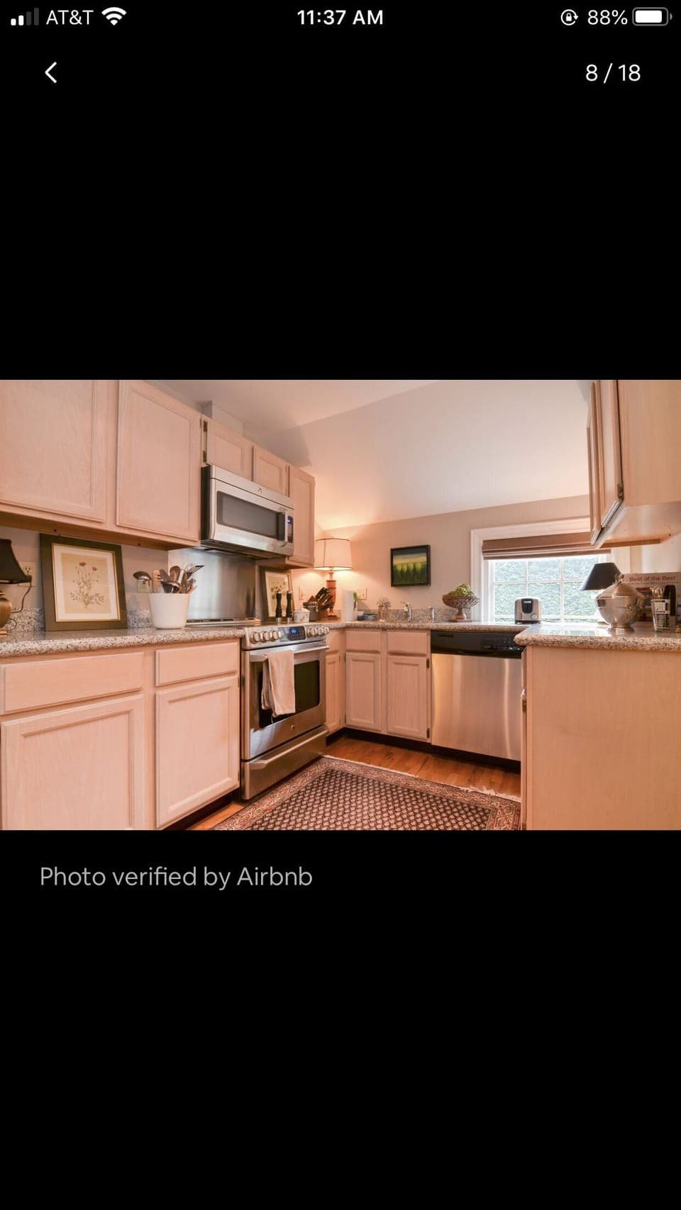 Fully stocked kitchen, stove, microwave, dishwasher.