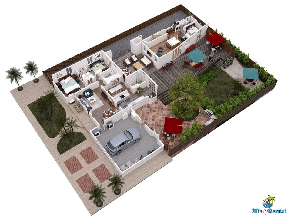 3D Profile of Casa de Kona - Two Home Combo