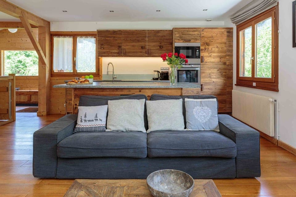 Comfy sofas in the living area