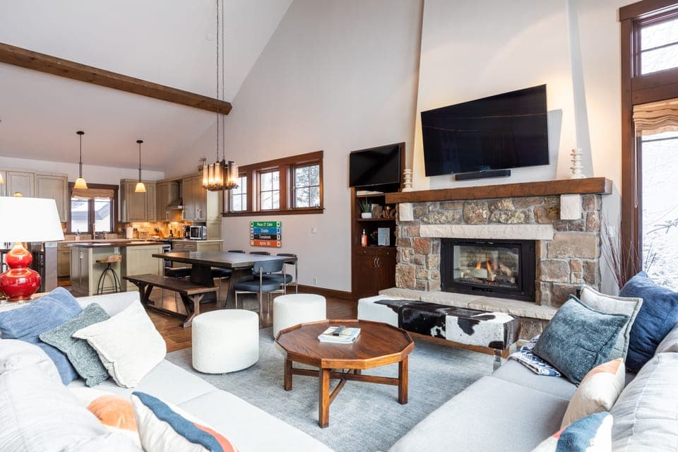 Plenty of seating in open concept living area