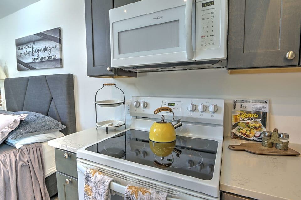 Stove and Microwave.