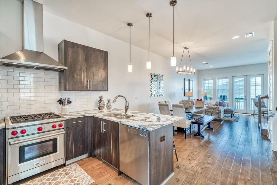 2nd Floor Kitchen - Equipped with a Wolfe Gas Range