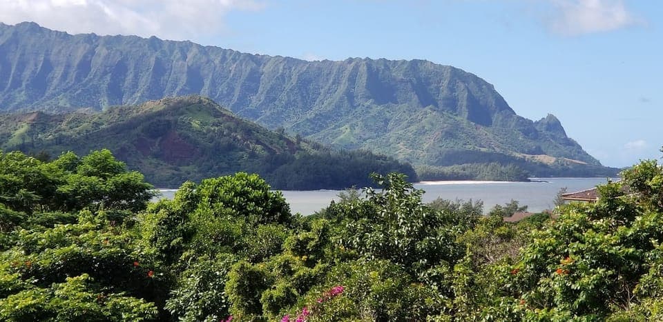 Breathtaking View of Hanalei Bay, Bali Hai, Mountains, Waterfalls, Lumahai Beach