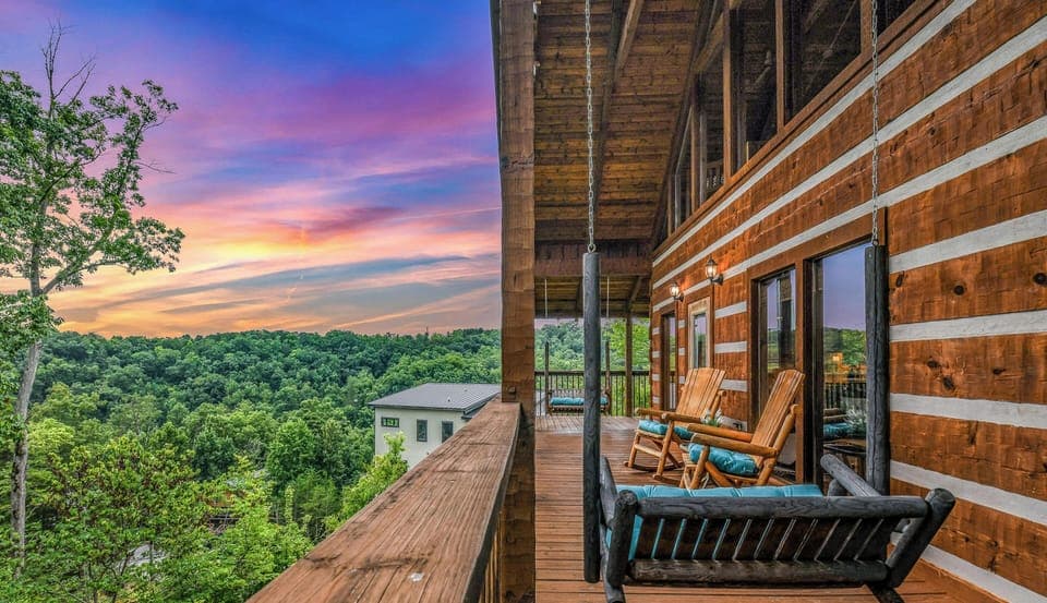 Relax on the porch swing and take in the stunning panoramic views of the Great Smoky Mountains.