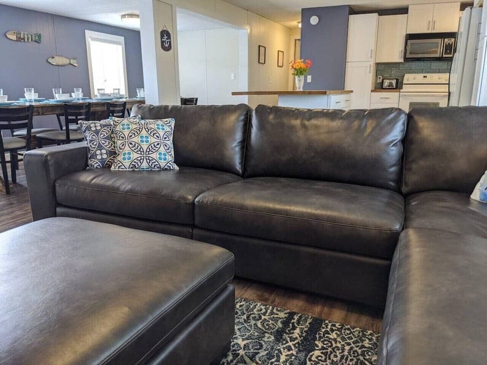 The large comfortable sectional provides plenty of room for seating