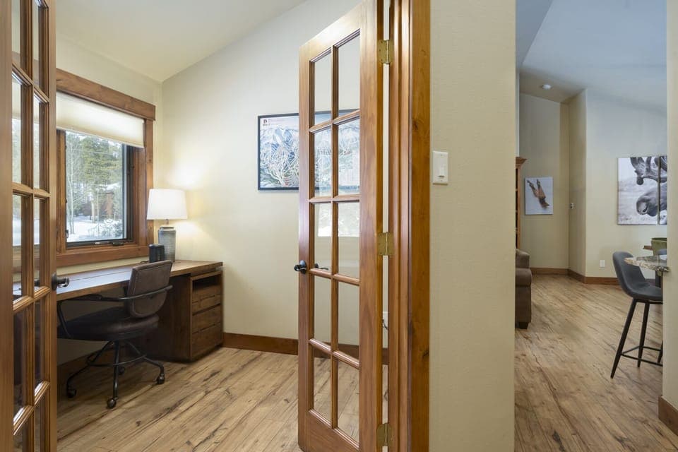 Laptop friendly office.  Wifi network provides coverage throughout house for remote working.