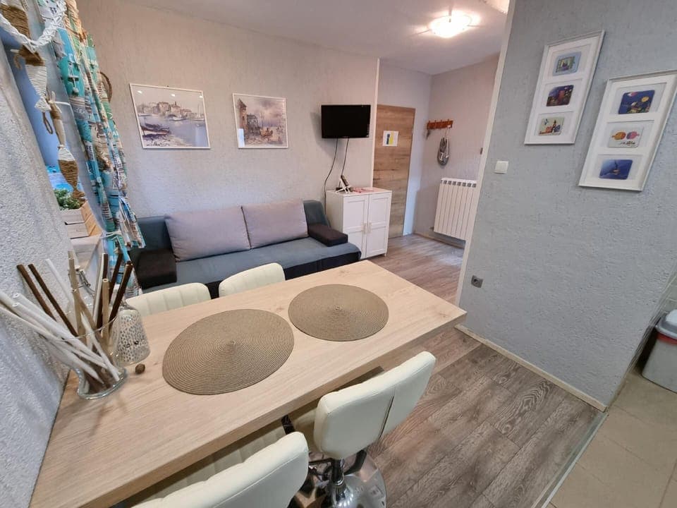 Dining area. kitchen, dining area, sleeping couch for 2 persons