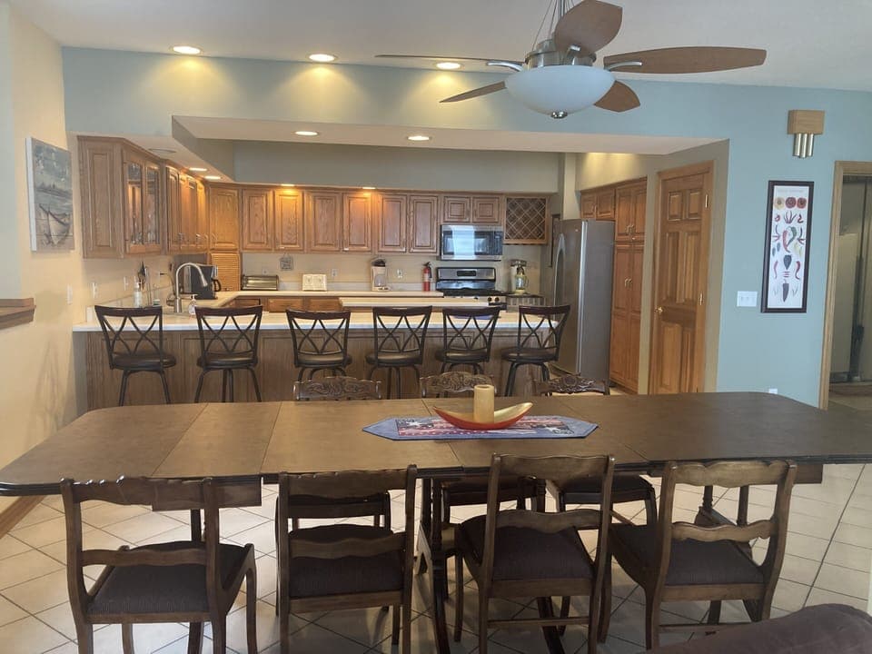 Kitchen/Dining Area with views of the water