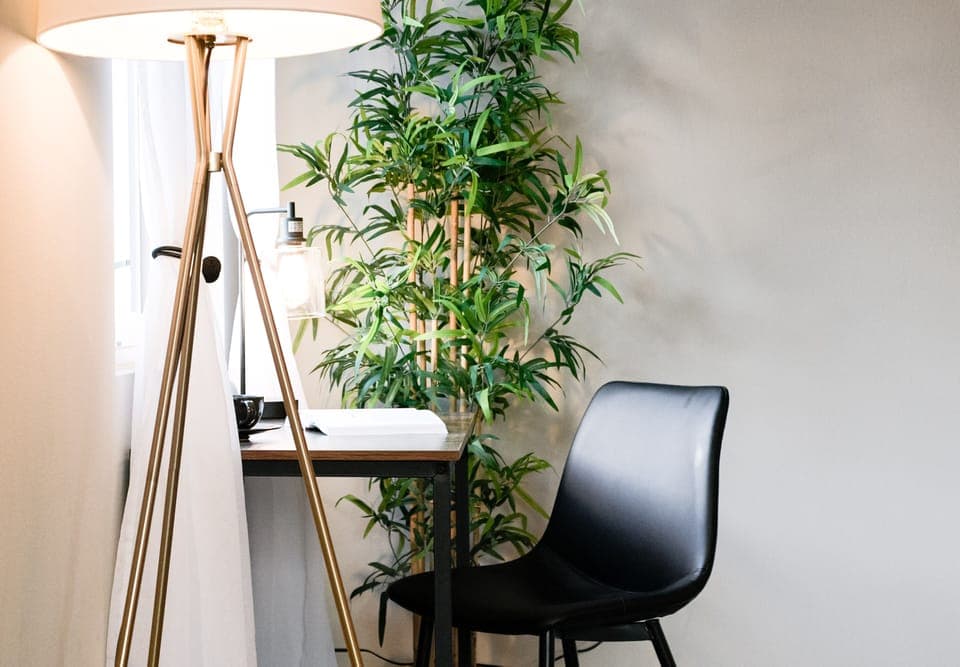 Our desk/workstation located in the family room has plenty of natural light.