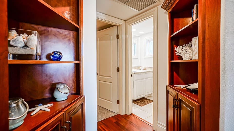 View from Kitchen to back downstairs bedroom