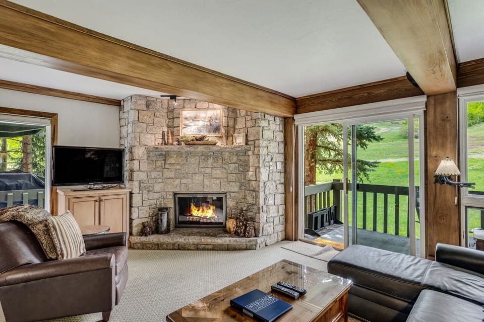 Living area with private walk-out balcony