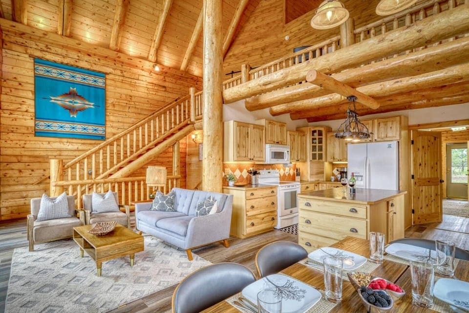 Convenient open floor plan allows the stunning views to flow throughout the living/dining and kitchen area. Welcome to Pagosa!