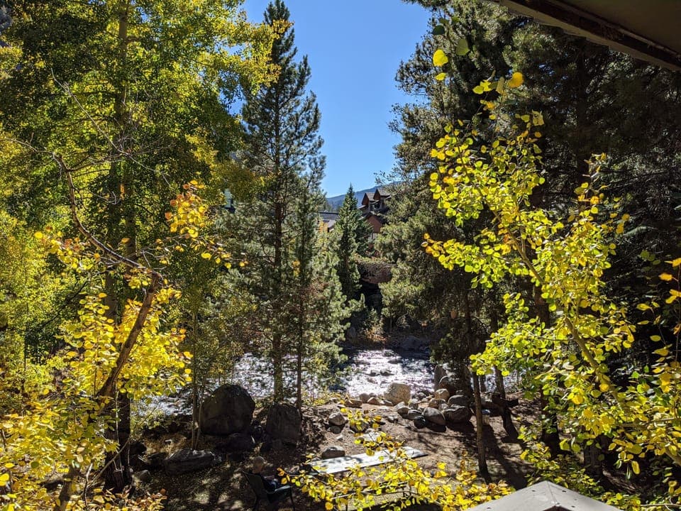 A creek runs by it...(pic taken from Master Bedroom)