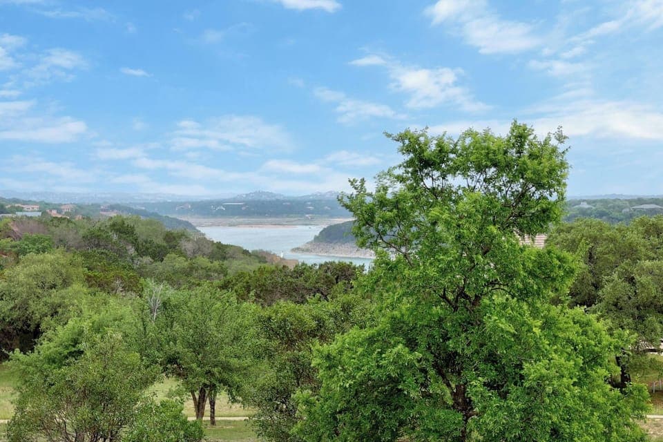 Lake view from covered deck 