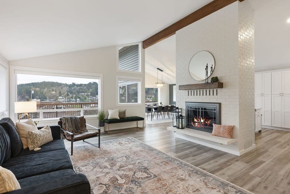 Our upstairs living room has a great view of the harbor.