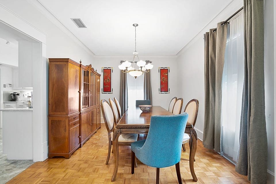 Dining room. Door openings wheelchair accessible are wider than 32 inches.