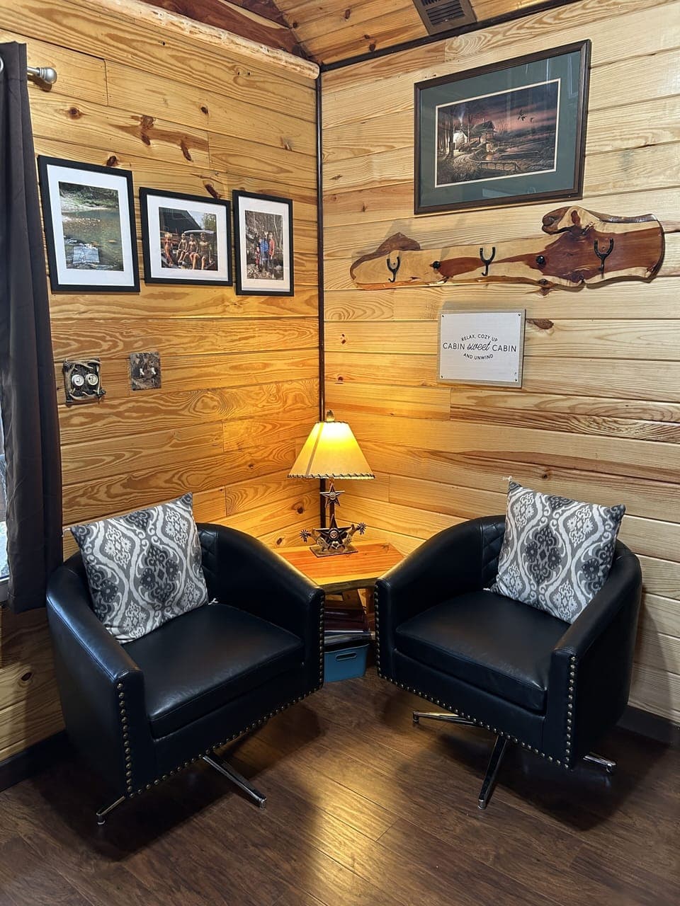 2 SWIVEL PUB CHAIRS IN LIVING ROOM