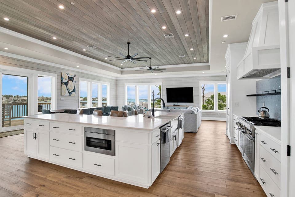 Expansive living area with gorgeous features throughout