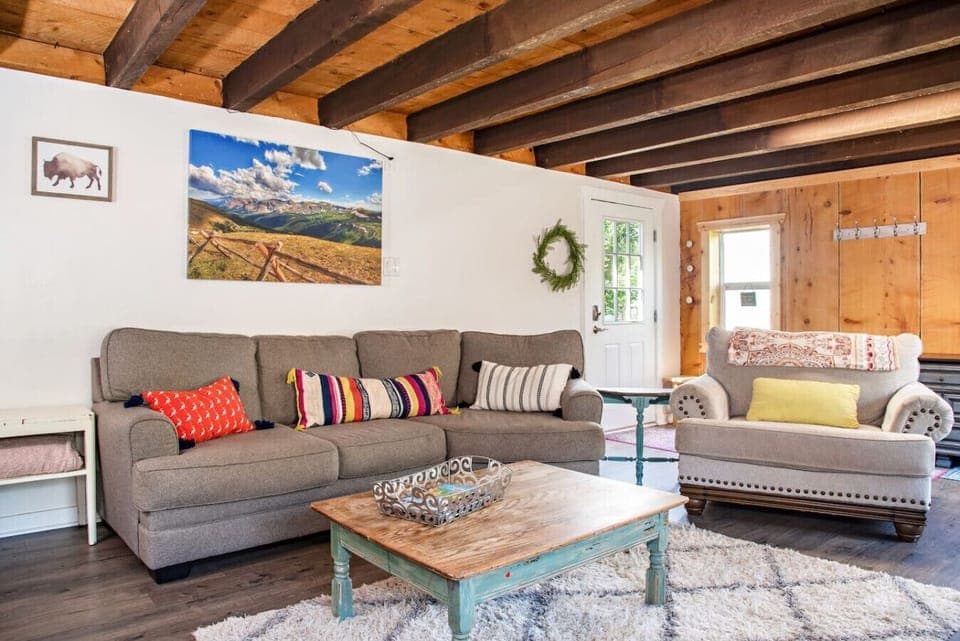 Living room with comfortable seating and TV