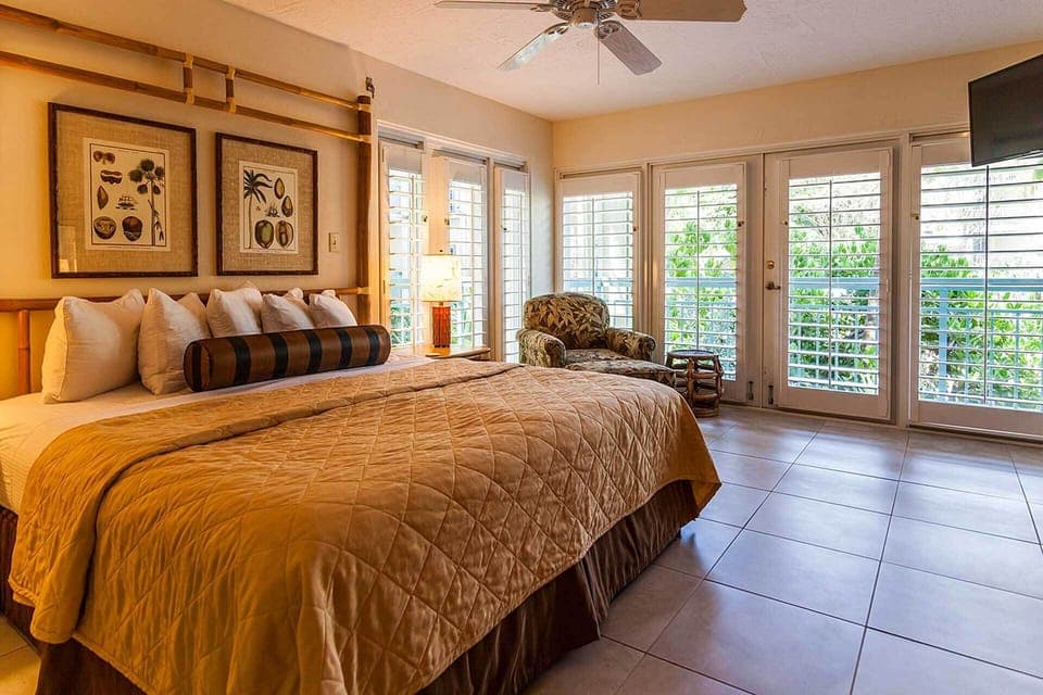 Primary bedroom features a king size bed.