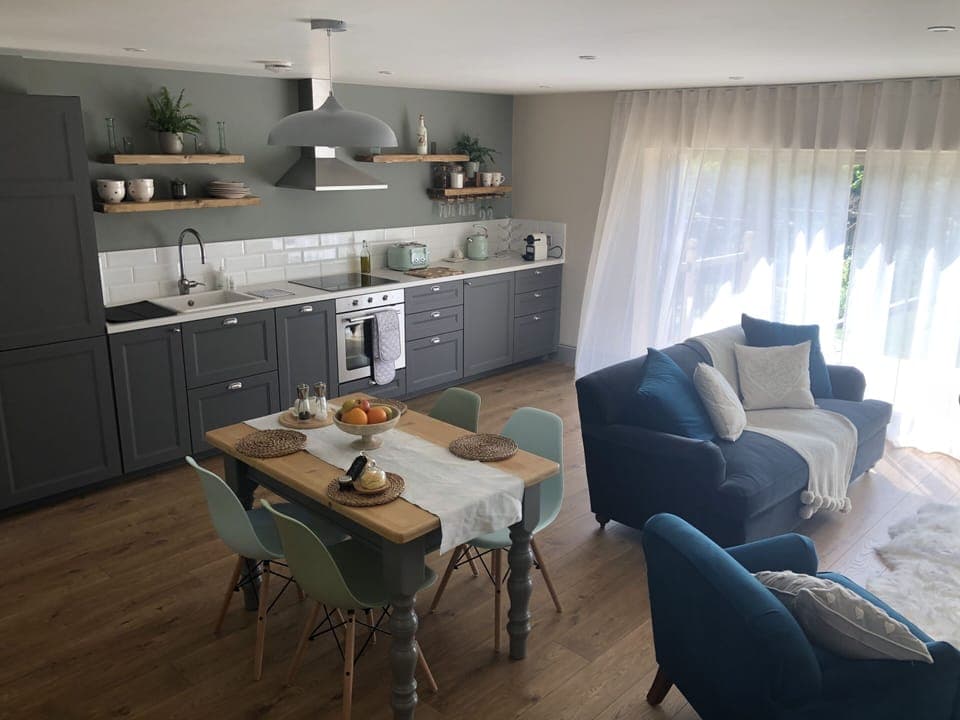 Open plan living kitchen reception area
