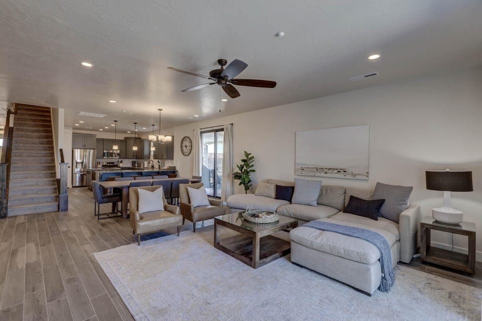 Common area has an open floor plan