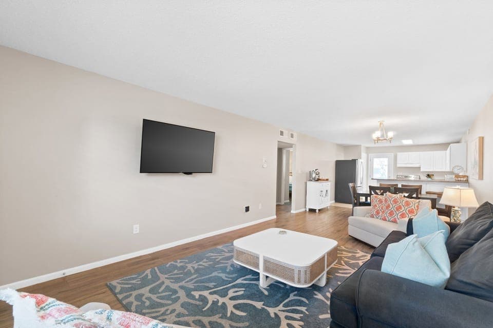 Relax in the living area with a sleeper sofa, cable smart TV for ultimate comfort and entertainment!