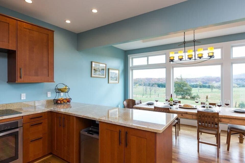 Kitchen Island into Dining area